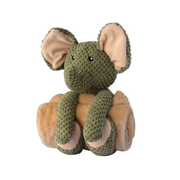 PetJoy DoggyToy Buddies - Kuscheltier + Tuch (Tuch 70 x 55 cm)