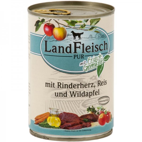 Landfleisch Pur Rinderherz, Reis & Wildapfel