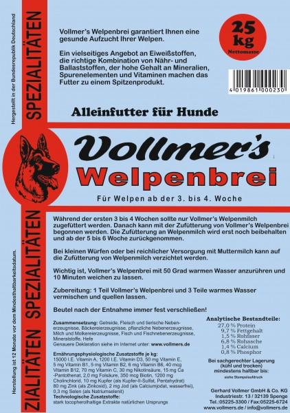 Vollmers Welpenbrei