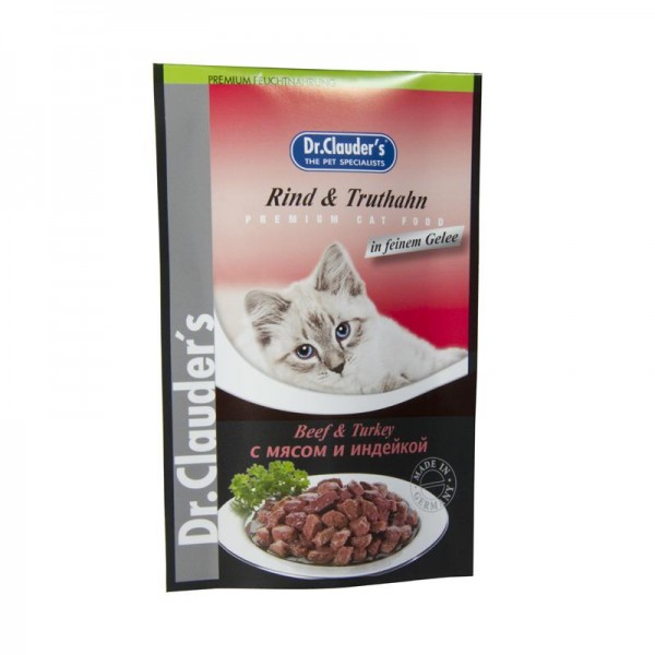 Dr. Clauders Standbeutel Rind & Truthahn in Gelee 100g