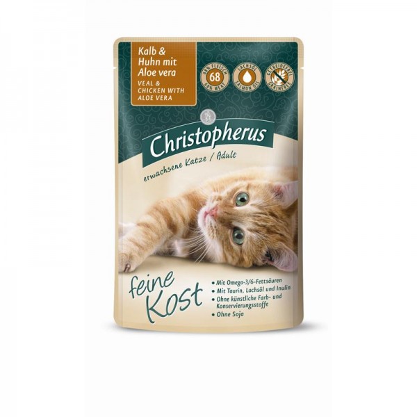 Christopherus Pouch Adult Kalb+Huhn mit Aloe 85g