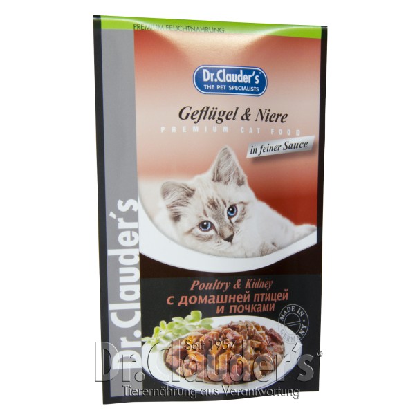 Dr. Clauders Standbeutel Geflügel & Niere in Sosse 100g